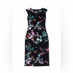 Marc New York Black Floral Midi Dress